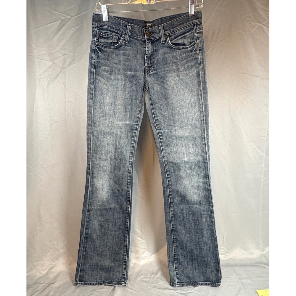 7 For‎ All Mankind Kimmie Bootcut Jeans Crystal Bling Pocket Blue Denim 27x32